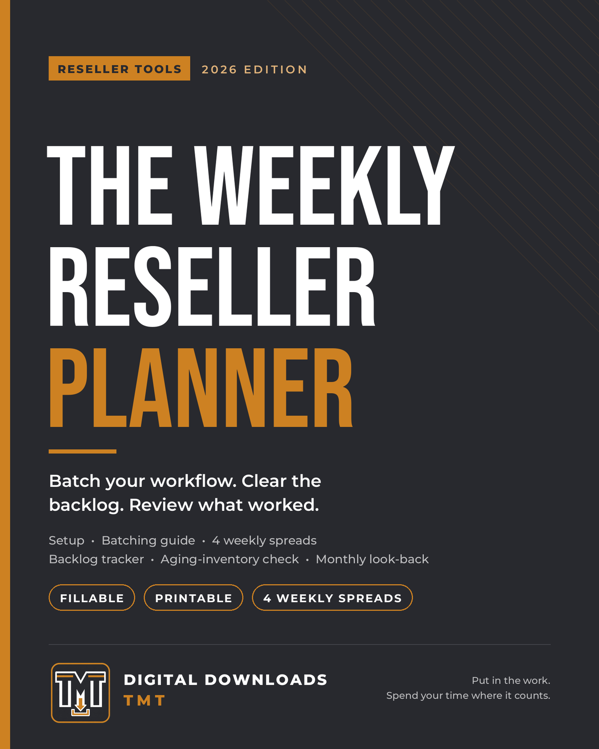 Cover of The Weekly Reseller Planner by DigitalDownloadsTMT