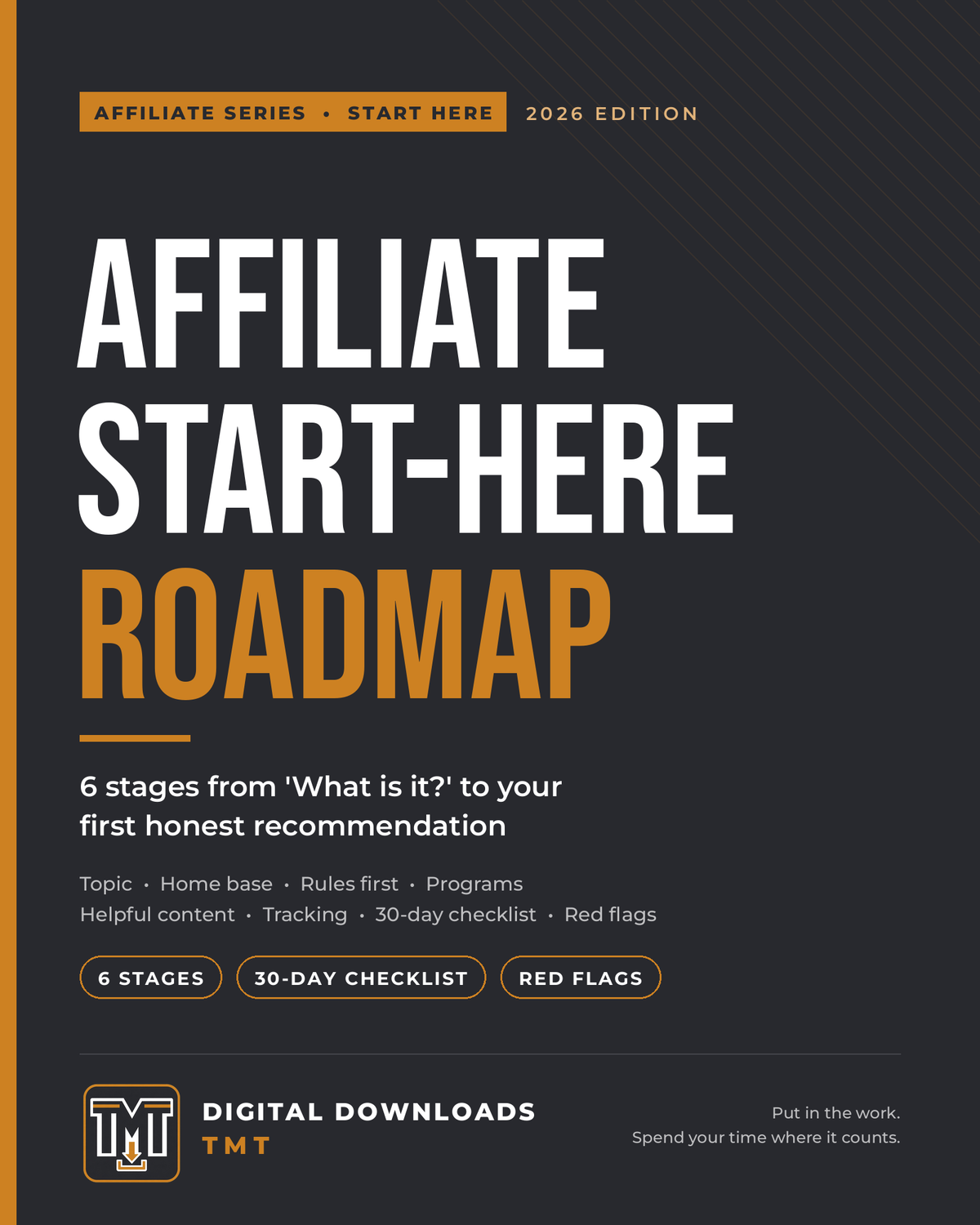 Cover of the Affiliate Marketing Start-Here Roadmap, 2026 Edition, by DigitalDownloadsTMT