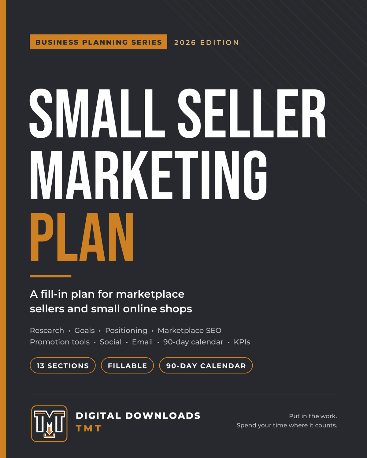 Cover of the Small Seller Marketing Plan, 2026 Edition, by DigitalDownloadsTMT