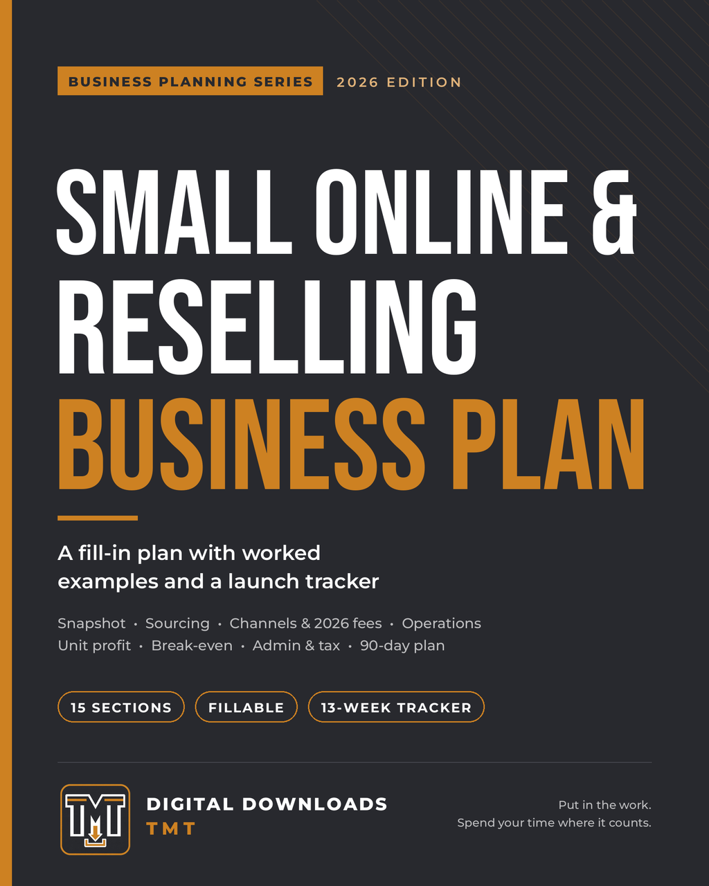 Cover of the Small Online & Reselling Business Plan, 2026 Edition, by DigitalDownloadsTMT