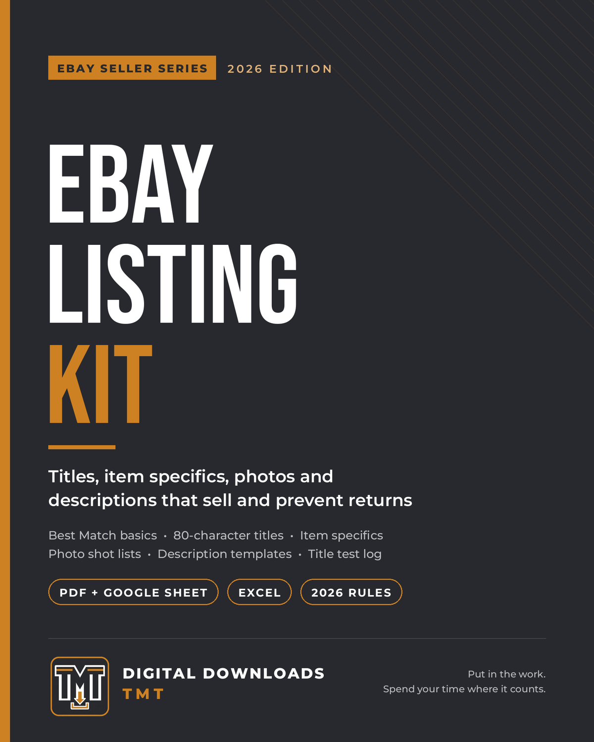 The eBay Listing Kit: Titles, Item Specifics, Photos & Descriptions (2026 PDF + Excel Title Builder)