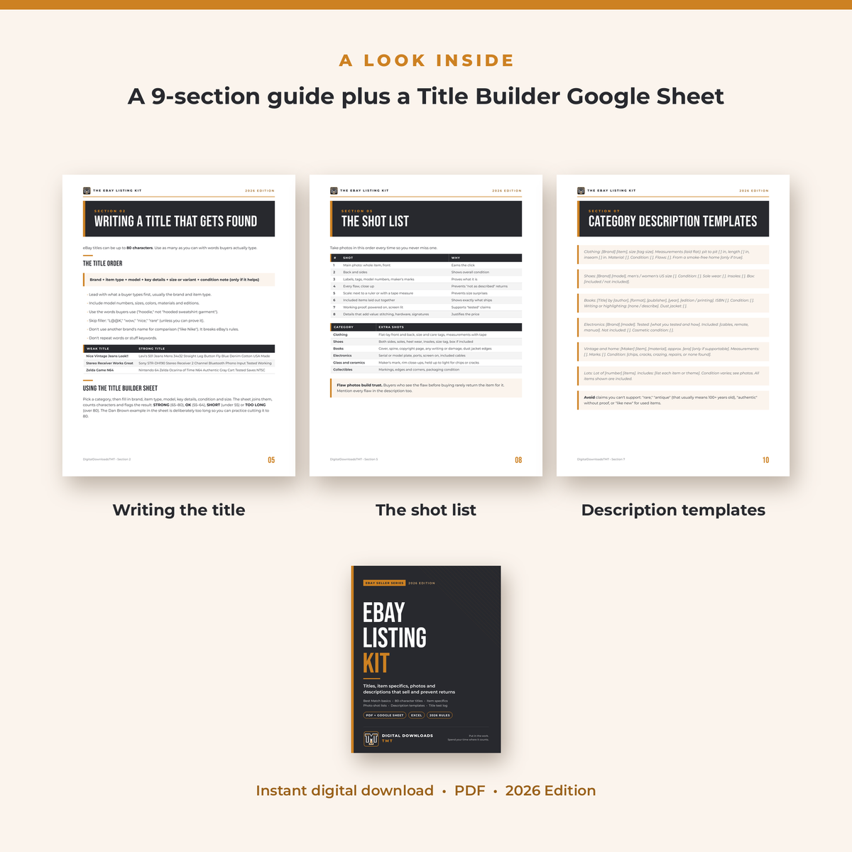The eBay Listing Kit: Titles, Item Specifics, Photos & Descriptions (2026 PDF + Excel Title Builder)