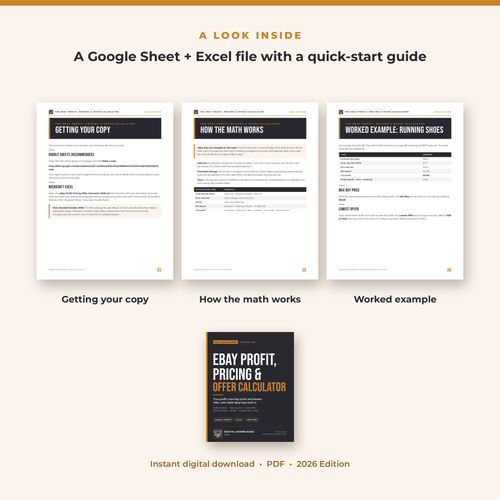 eBay Profit, Pricing & Offer Calculator: True Profit, Max Buy Price & Lowest Offer (2026 Excel Template)