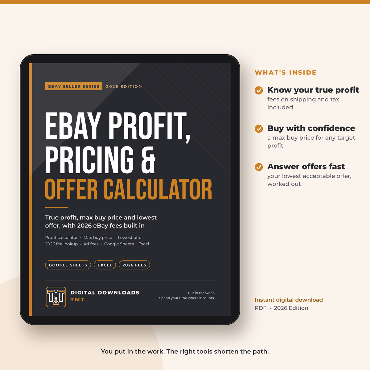 eBay Profit, Pricing & Offer Calculator: True Profit, Max Buy Price & Lowest Offer (2026 Excel Template)