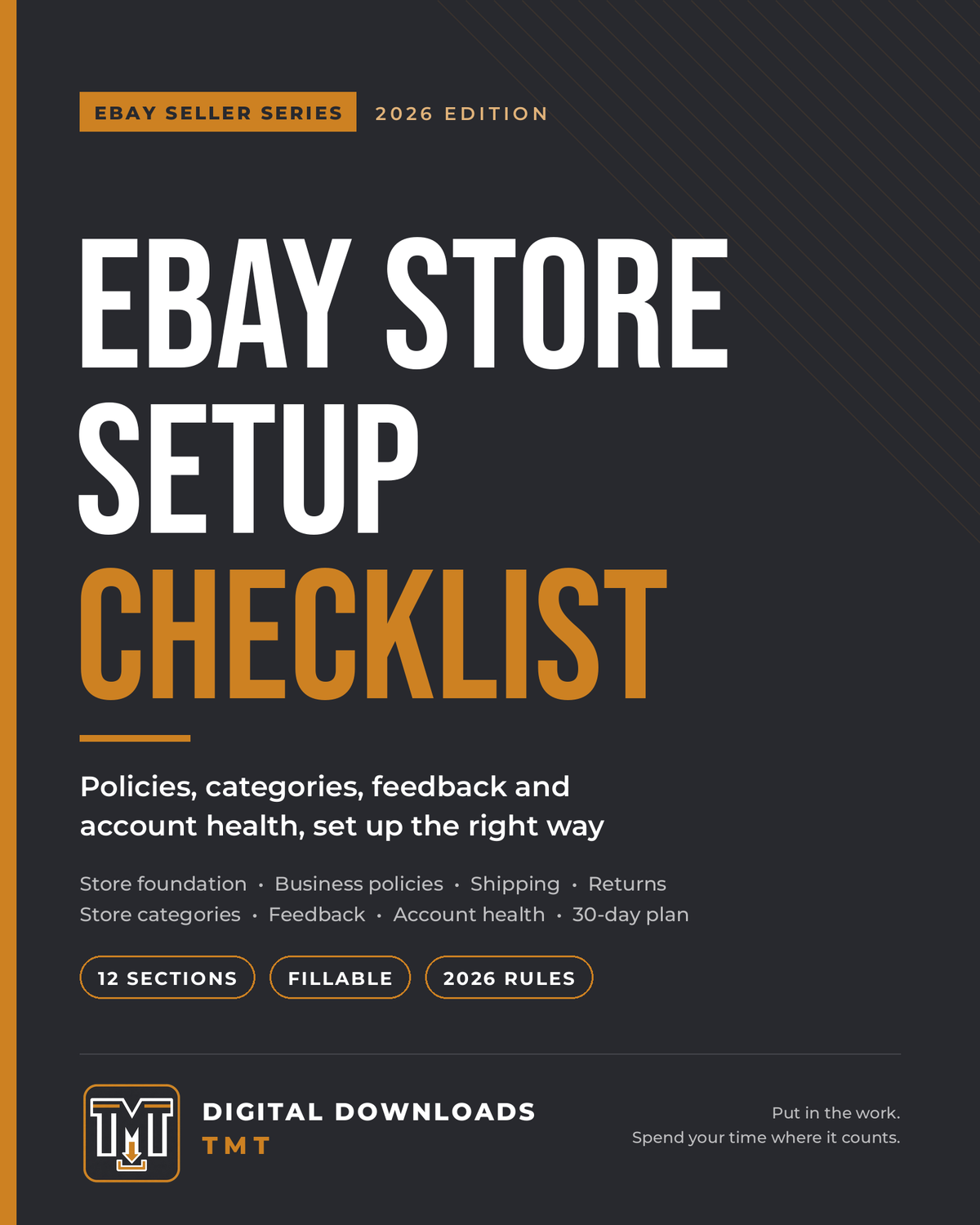 The eBay Store Setup Checklist: Policies, Categories, Feedback & Account Health (2026 Fillable PDF)