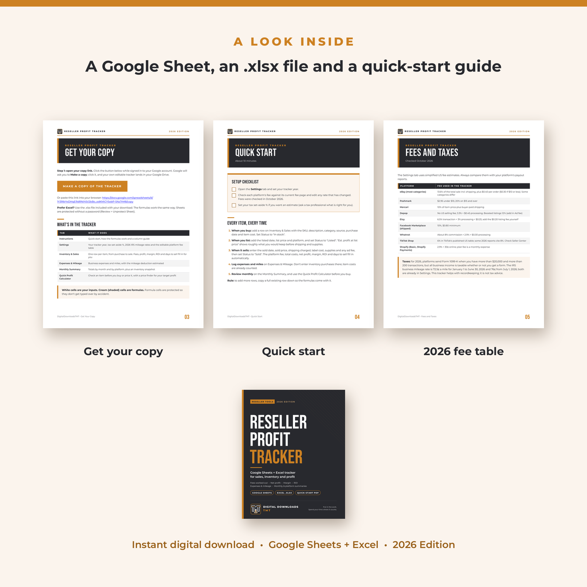 Reseller Profit Tracker (Google Sheets + Excel, 2026): Sales, Inventory, Fees & Profit