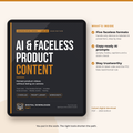 AI & Faceless Product Content 2026 add-on cover shown on a tablet, with a list of what's inside